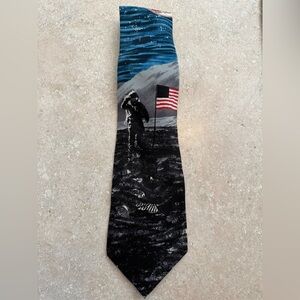 Commemorative Silk Je Suis Astronaut Moon Landing Necktie